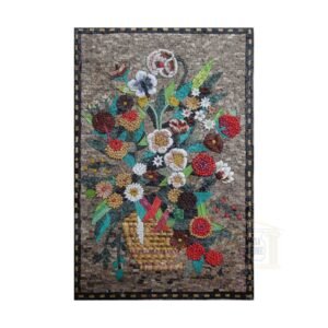 Colourful Flower Basket Marble Stone Mosaic Art