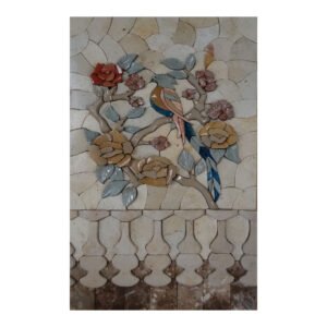 Bird Sitting On A Tree Marble Stone Mosaic Art