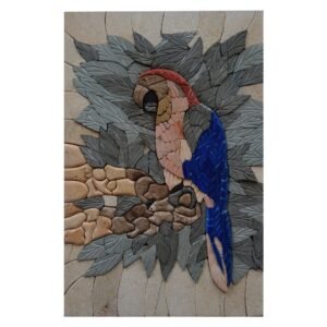 Blue Parrot Marble Stone Mosaic Art