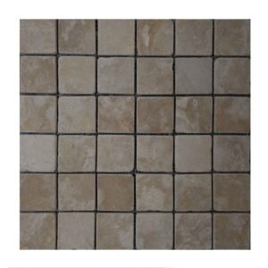 Brushed Antique Crema Marfil Limestone Mosaic tiles