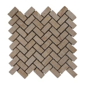 Brushed Antique Dark Yellow Limestone Mosaic tiles