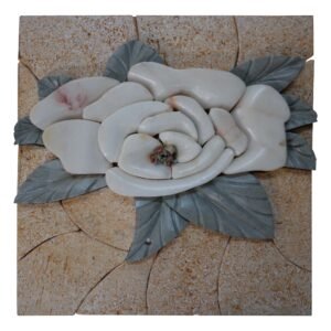 Camillia Flower Marble Stone Mosaic Art