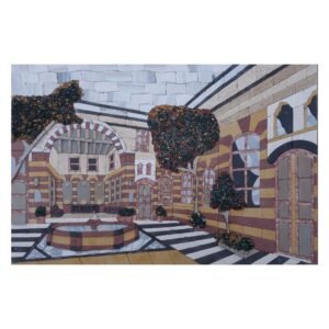 Damascene Courtyard Marble Stone Mosaic Art