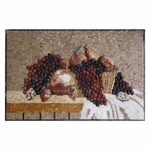 Basket of Grapes Marble Stone Mosaic Art