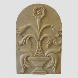 Master hand-engraved limestone wall panel