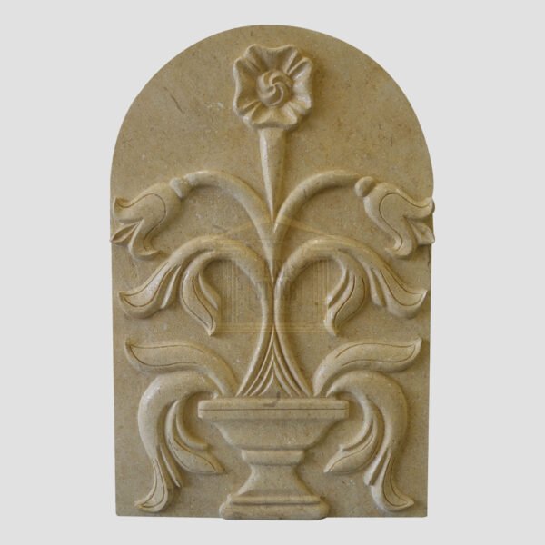 Master hand-engraved limestone wall panel