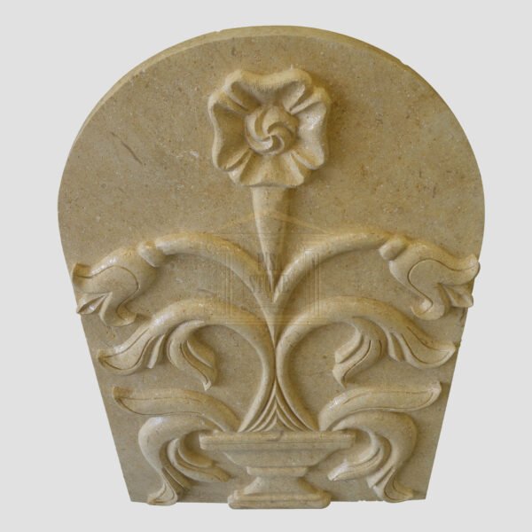 Master hand-engraved limestone wall panel