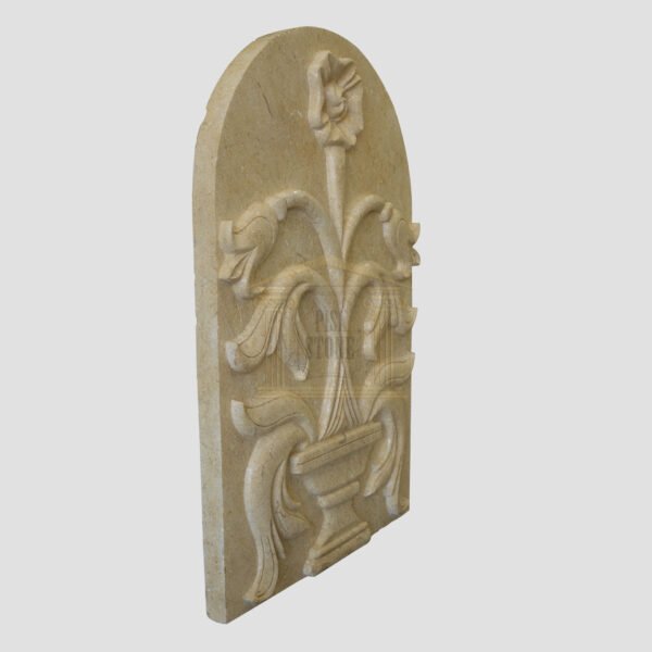 Master hand-engraved limestone wall panel