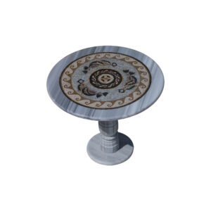 Fishery glazed polished marble mosaic circular table