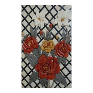 Four Roses Marble Stone Mosaic Art