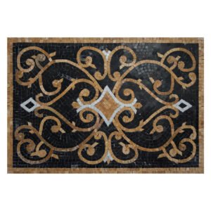 Glazed Polished Square Damsk Marble Stone Mosaic Art