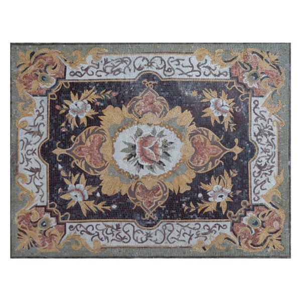 Glazed Polished Square Floral Marble Stone Mosaic Art