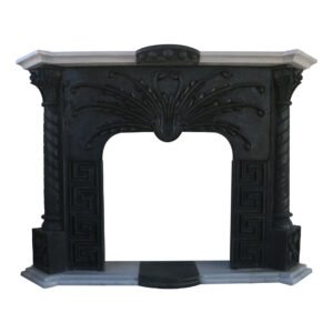 Glazed polished Black Basalt Fireplace