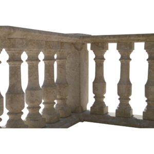 Glazed polished Crema Marfil LimeStone Balustrade Pillars