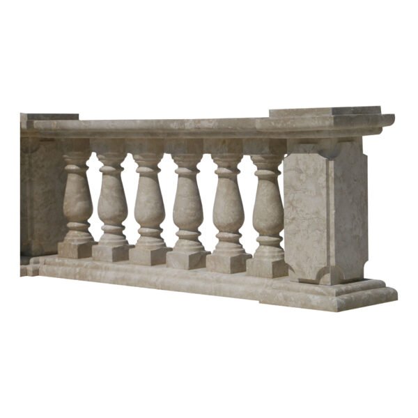 Glazed polished Crema Marfil LimeStone Balustrade Sills