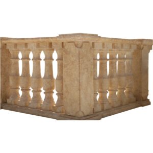 Glazed polished Dark Yellow LimeStone Balustrade Pillars