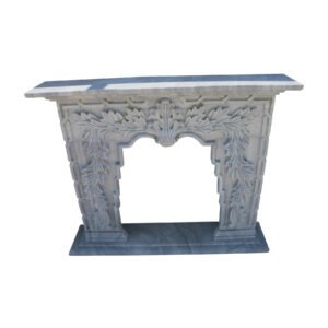 Glazed polished Grey Marble Fireplace