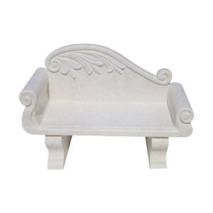Glazed polished White Limestone Garden Sofa