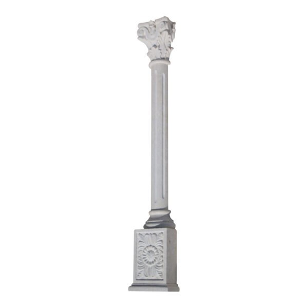 Glazed polished White Limestone Half Column