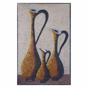 Golden Coffee Pot Marble Stone Mosaic Art