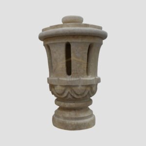 Matt Light Yellow Limestone Small Lantern