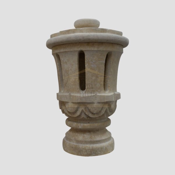 Matt Light Yellow Limestone Small Lantern