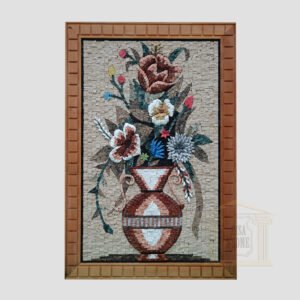 Volute Krater Flower Vase Marble Stone Mosaic Art
