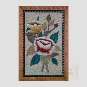 Spring Flowers Marble Stone Mosaic Art