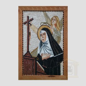 Virgin Mary Praying Marble Stone Mosaic Art