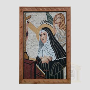 Virgin Mary Praying Marble Stone Mosaic Art