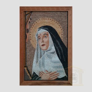 Close Up of Virgin Mary Marble Stone Mosaic Art