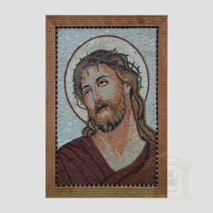 Jesus Christ Red Robe Marble Stone Mosaic Art