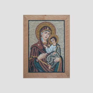 Virgin Mary with her son Jesus Marble Stone Mosaic Art