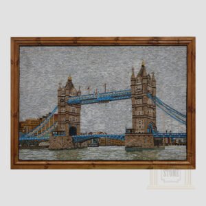 Blue London Tower Bridge Marble Stone Mosaic Art