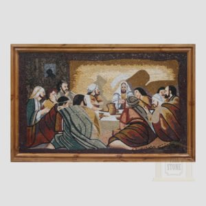 The Last Supper in The Dark Marble Stone Mosaic Art