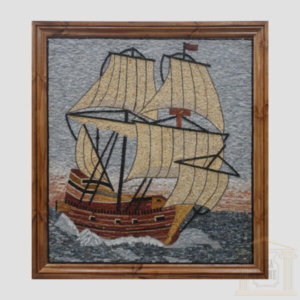 Sailing to Nowhere Marble Stone Mosaic Art