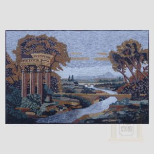 Bridge Over the River Marble Stone Mosaic Art