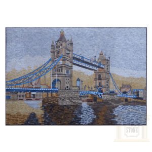 Blue Skies over The Tower Bridge Marble Stone Mosaic Art