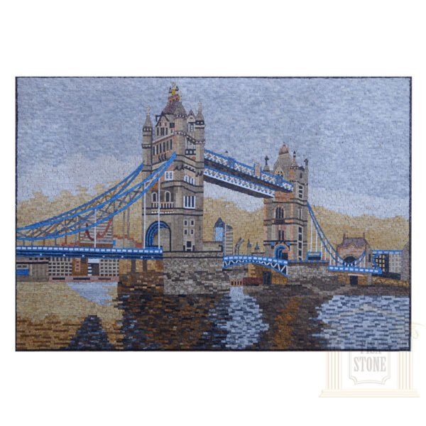 Blue Skies over The Tower Bridge Marble Stone Mosaic Art