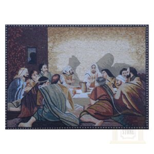 The Last Supper in The Dark Marble Stone Mosaic Art