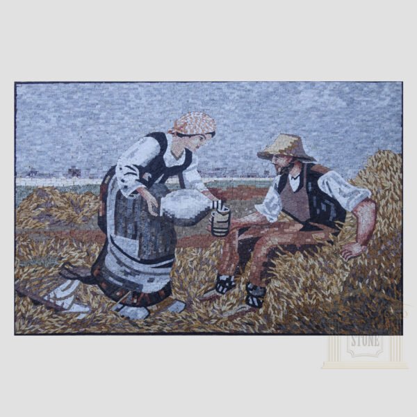 Weary farmer Marble Stone Mosaic Art