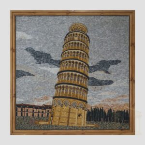 The Leaning Tower of Pisa Marble Stone Mosaic Art
