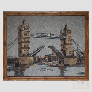 Boat Under The Tower Bridge Marble Stone Mosaic Art