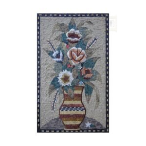 Stripey Vase Marble Stone Mosaic Art