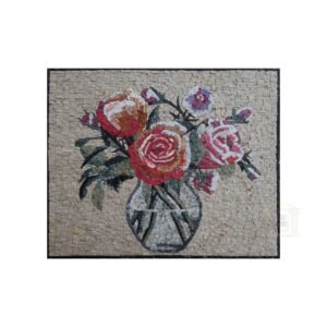 Clear Glass Vase Marble Stone Mosaic Art