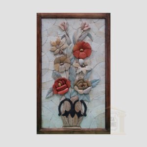 3D Flower Vase Marble Stone Mosaic Art