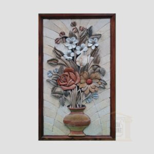 3D Flower Pot, Natural Stone Mosaic Art