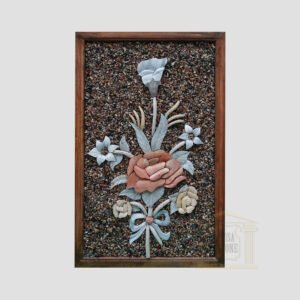3D Flower bouquet Glittery background Marble Stone Mosaic Art