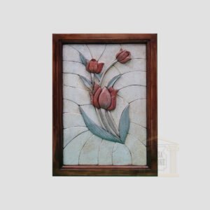 Left Classic 3D Rose Marble Stone Mosaic Art