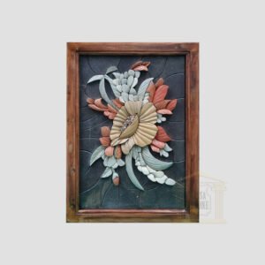 3D Flower Bouquet Marble Stone Mosaic Art
